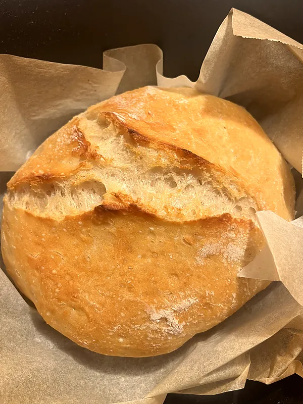 A homemade sourdough loaf